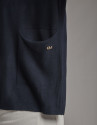 Navy blue oversize sweater with bow in back