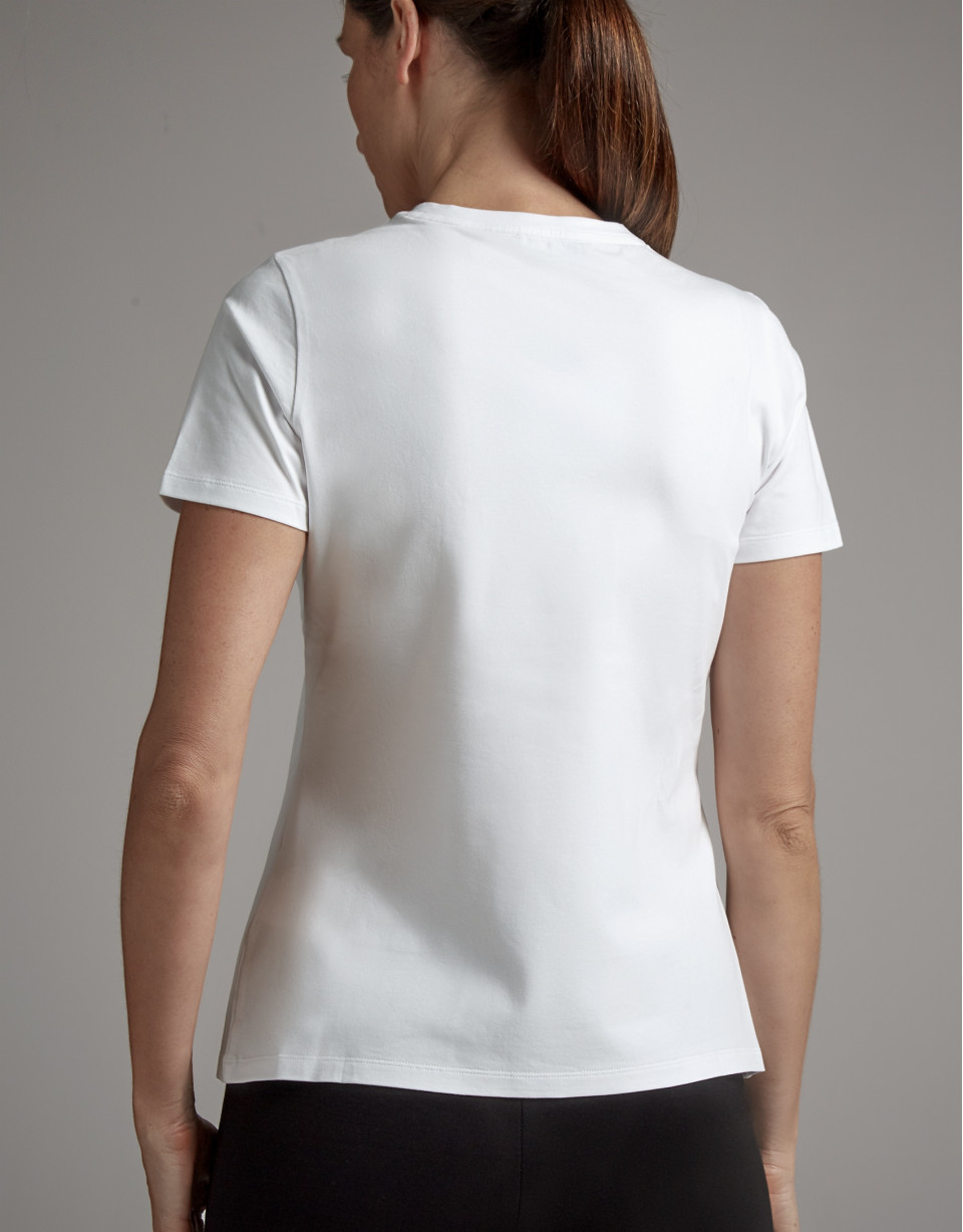 White top with ballerina print