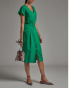 Vestido midi tipo camisero verde - Mujer | Roberto Verino