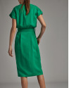 Vestido midi tipo camisero verde - Mujer | Roberto Verino