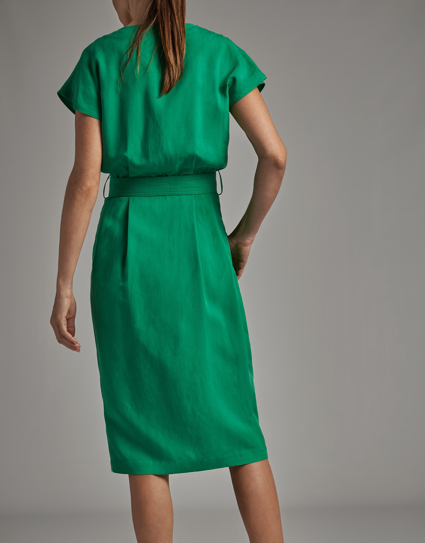 Green midi shirtwaist dress - Woman - SS2020 | Roberto Verino