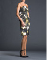 Black floral print dress