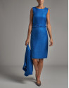 Vestido midi sin mangas azul cobalto - Mujer | Roberto Verino