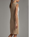 Mink/beige sleeveless asymmetric dress - Woman | Roberto Verino