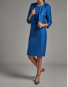 Cobalt blue bolero jacket with open collar | Roberto Verino