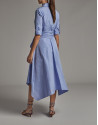 Pastel blue taffeta shirtwaist dress - Woman | Roberto Verino