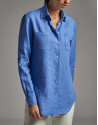 Blue linen men's shirt - Woman - SS2020 | Roberto Verino
