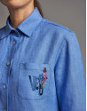 Blue linen men's shirt - Woman - SS2020 | Roberto Verino