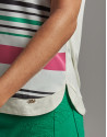 Short-sleeved top with stripes in front - Woman | Roberto Verino