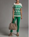 Green geometric print top - Woman - SS2020 | Roberto Verino