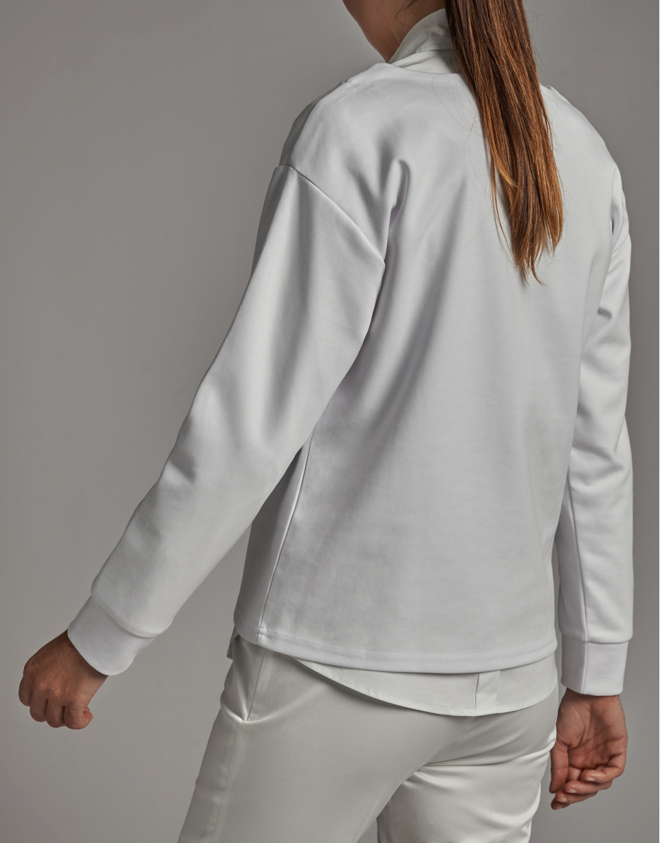 Sudadera blanca con bordado étnico pájaros ... | Roberto Verino