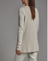 Chaqueta larga de punto fantasía beige - Mujer | Roberto Verino