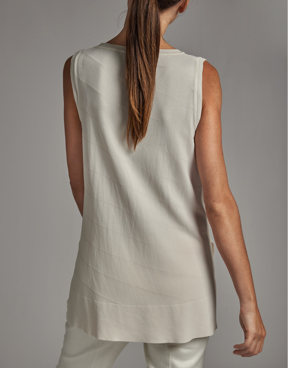 Beige sleeveless sweater  - Woman - SS2020 | Roberto Verino