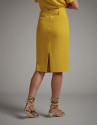 Gold midi skirt with belt