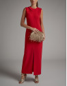 Bolso clutch Manuk plumas avestruz natural