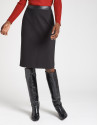 Black midi combination skirt with belt | Roberto Verino