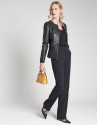 Jersey negro escote pico con encaje - Verano -  | Roberto Verino