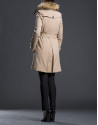 Beige raccoon fur raincoat