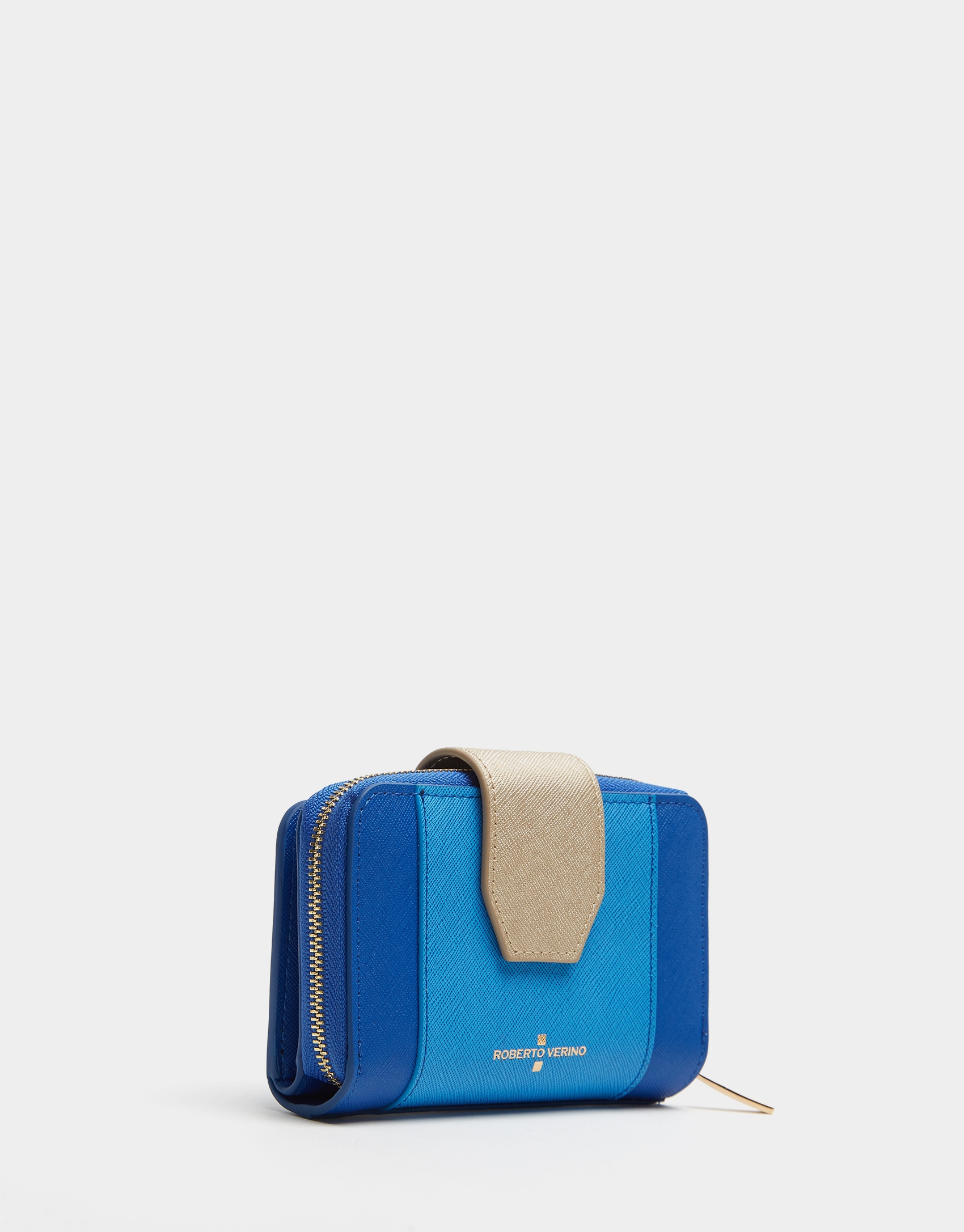 Blue saffiano leather wallet - AW2020 | Roberto Verino