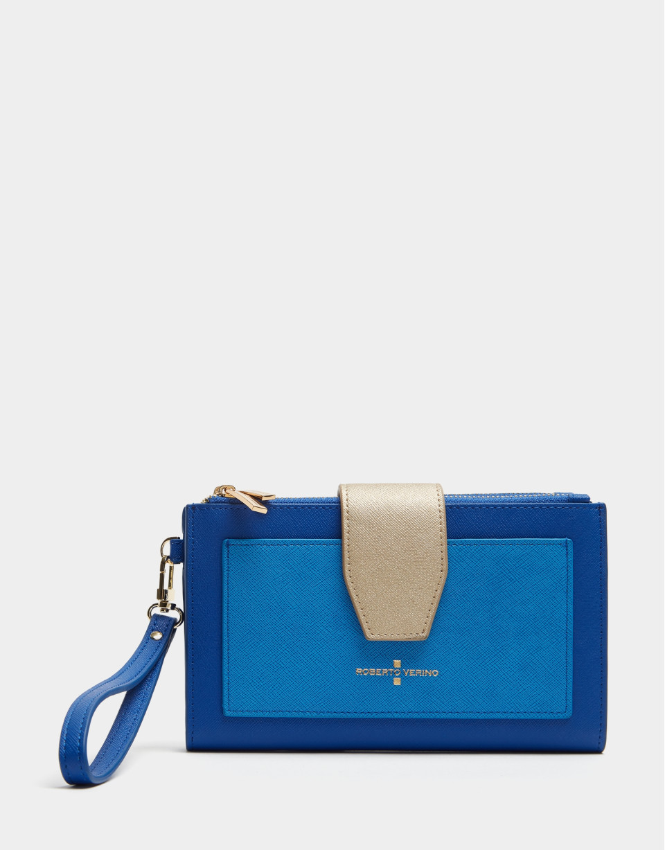 Mustard two-part saffiano leather wallet  | Roberto Verino