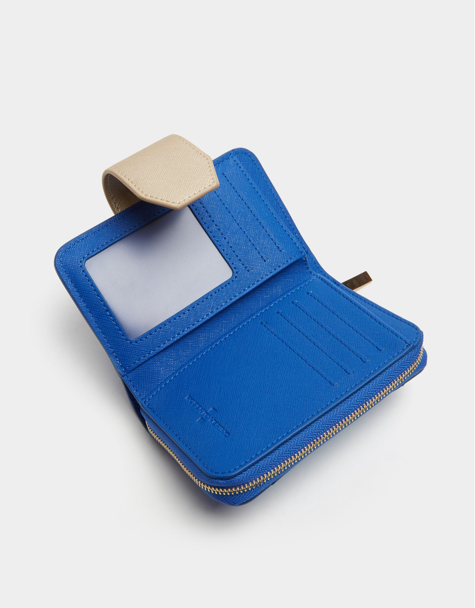 Cartera piel saffiano azul - OI2020 | Roberto Verino