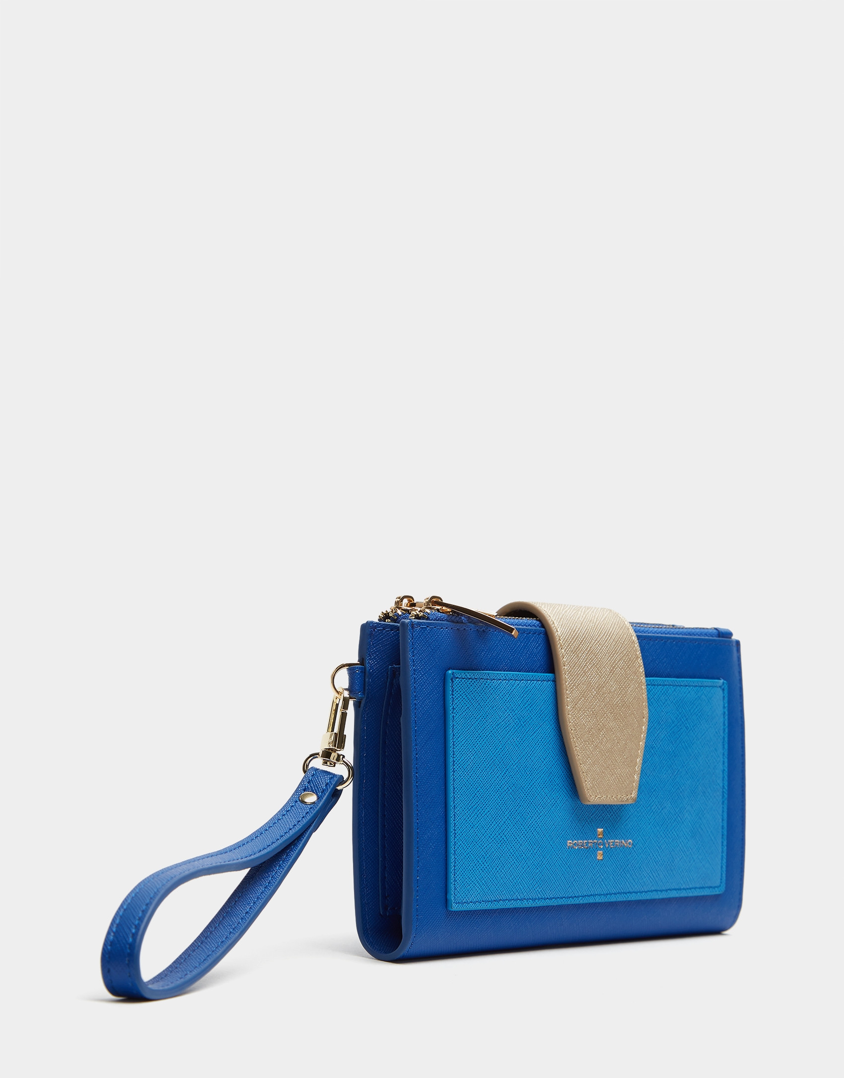 Cartera doble piel saffiano azul - OI2020 | Roberto Verino