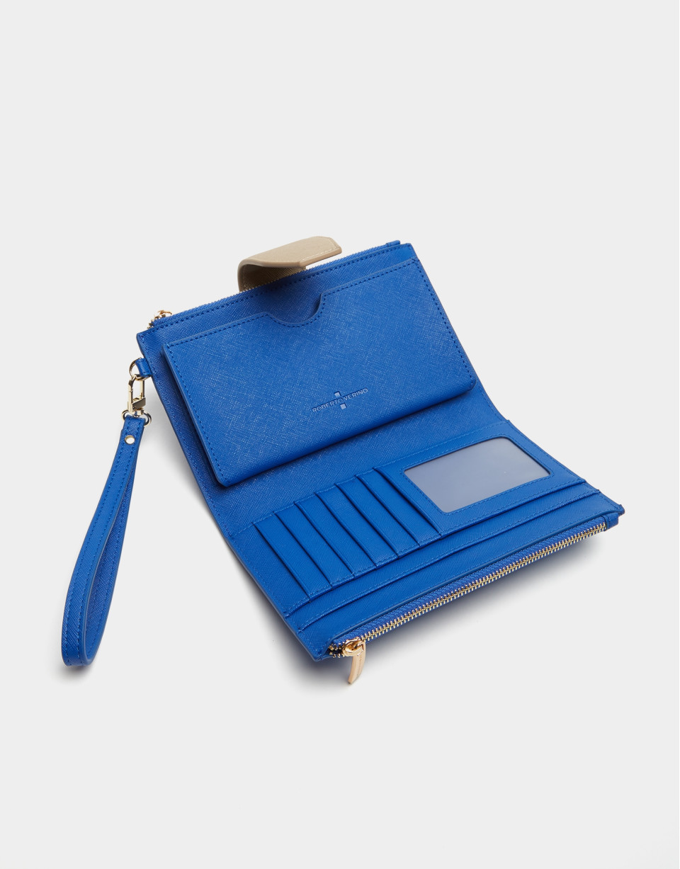 Cartera doble piel saffiano azul - OI2020 | Roberto Verino