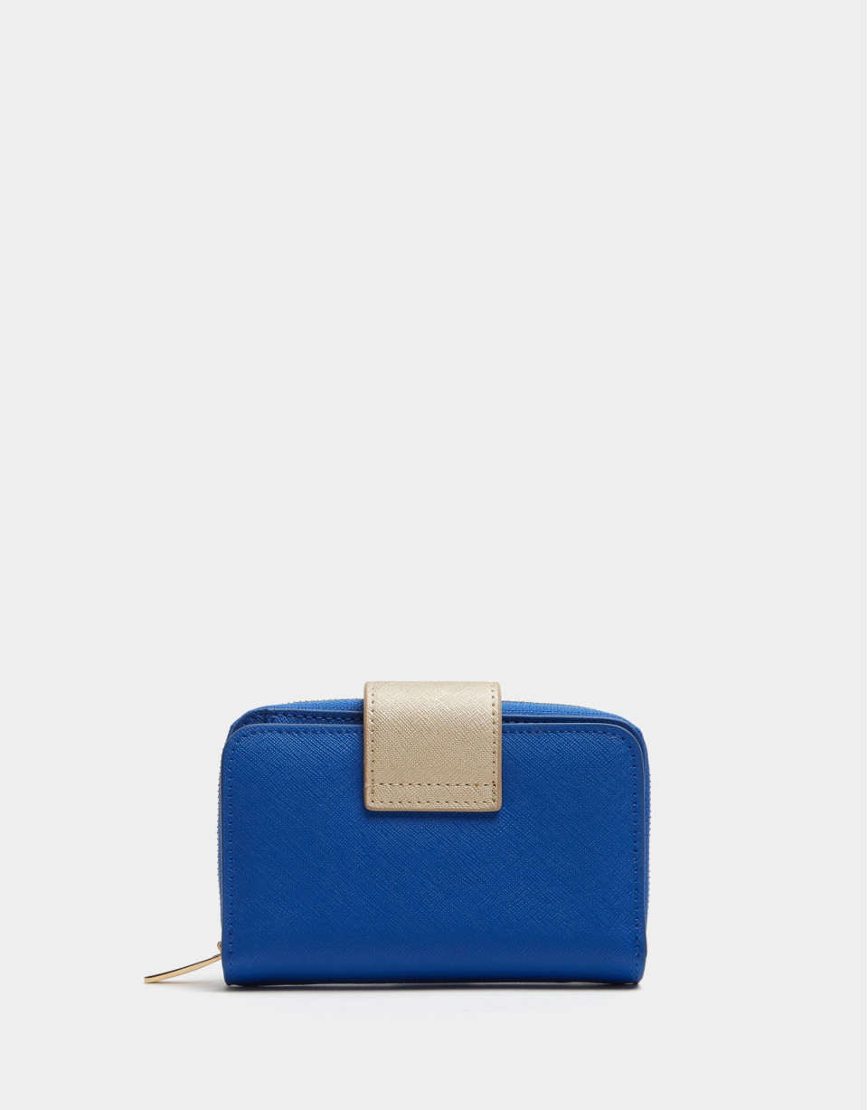 Blue saffiano leather wallet - AW2020 | Roberto Verino