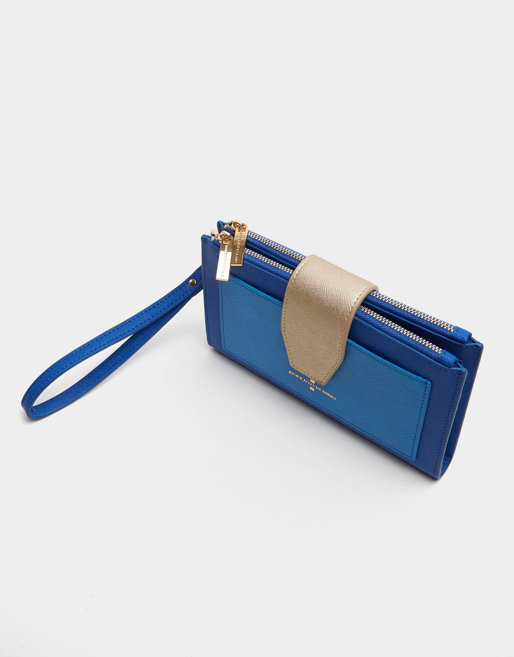 Mustard two-part saffiano leather wallet  | Roberto Verino