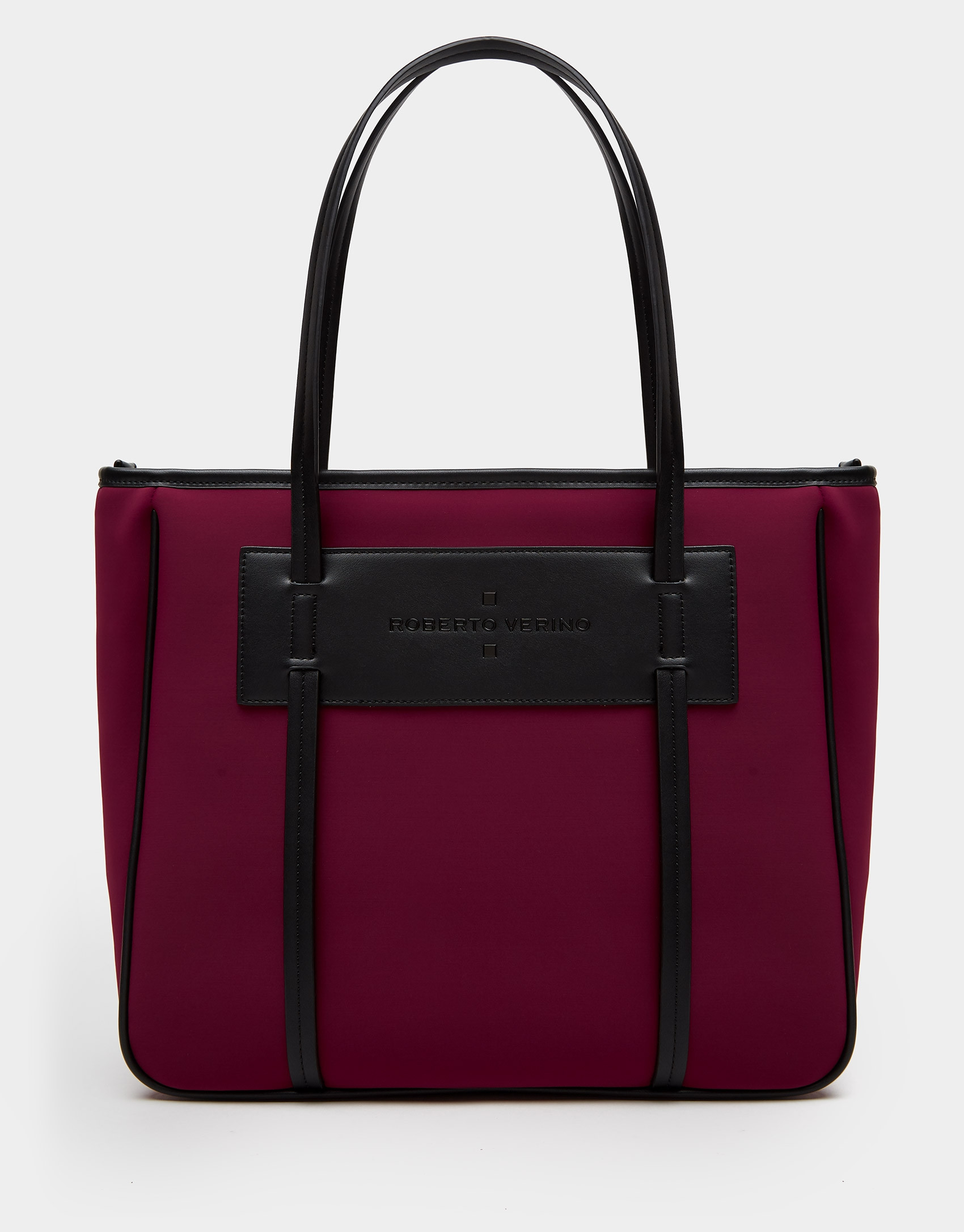 Aubergine neoprene Maxi Nora shopping bag | Roberto Verino