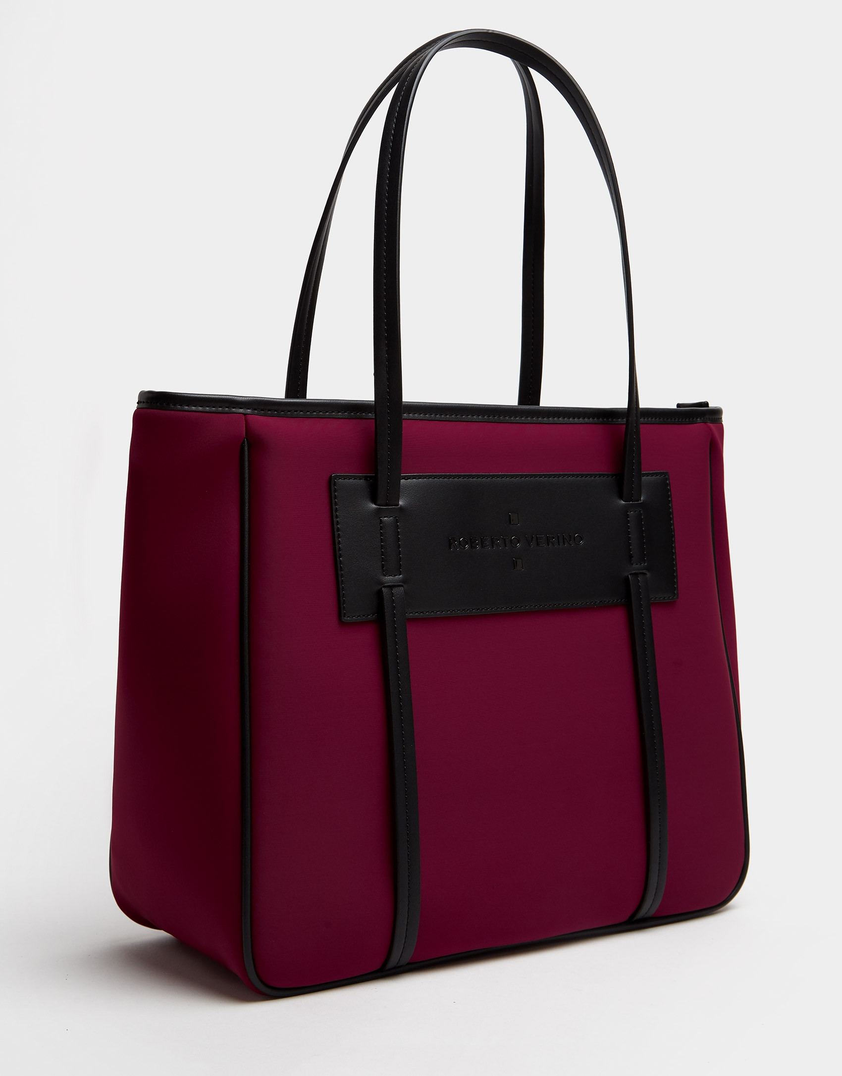 Bolso shopper Maxi Nora neopreno berenjena | Roberto Verino
