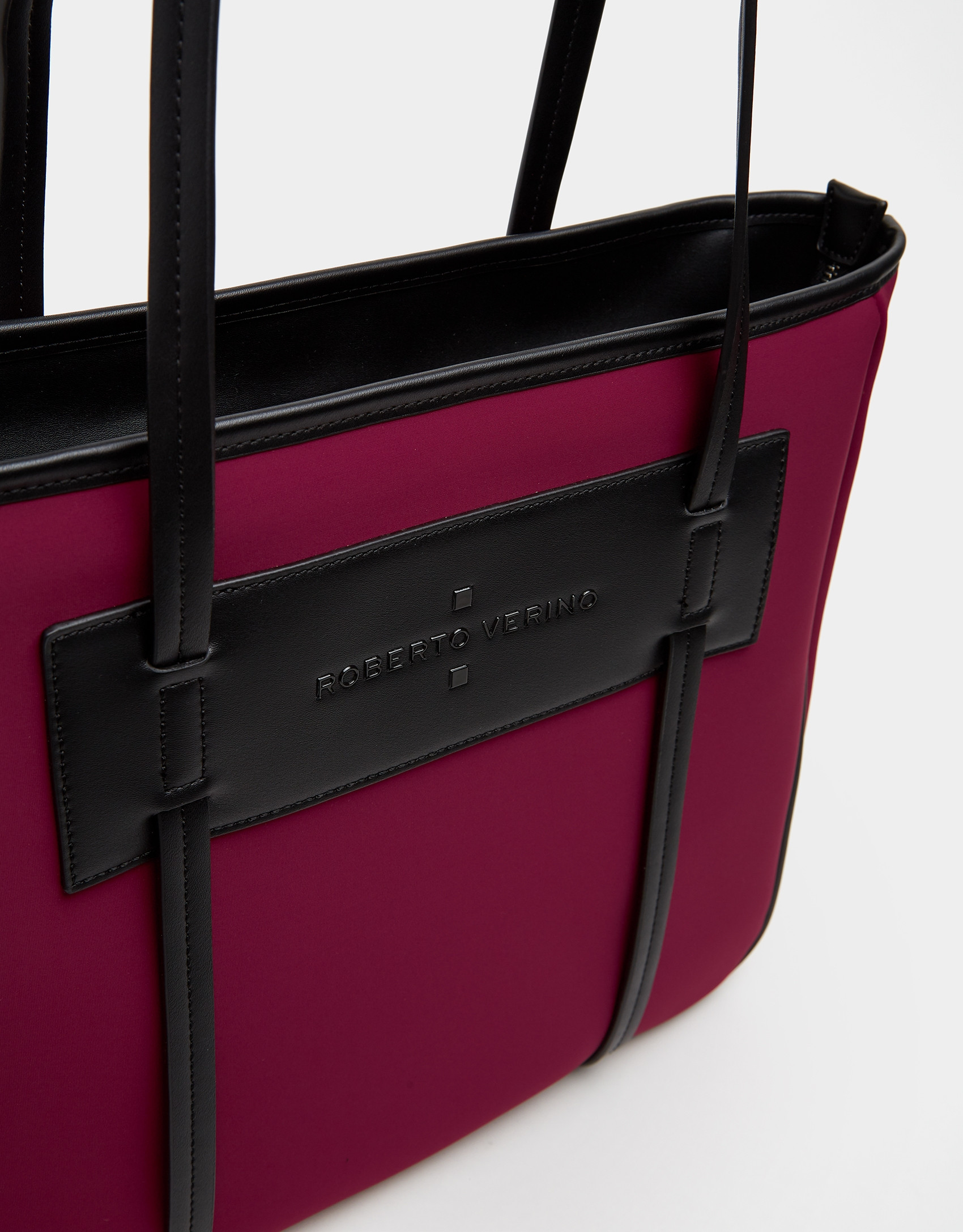 Aubergine neoprene Maxi Nora shopping bag | Roberto Verino