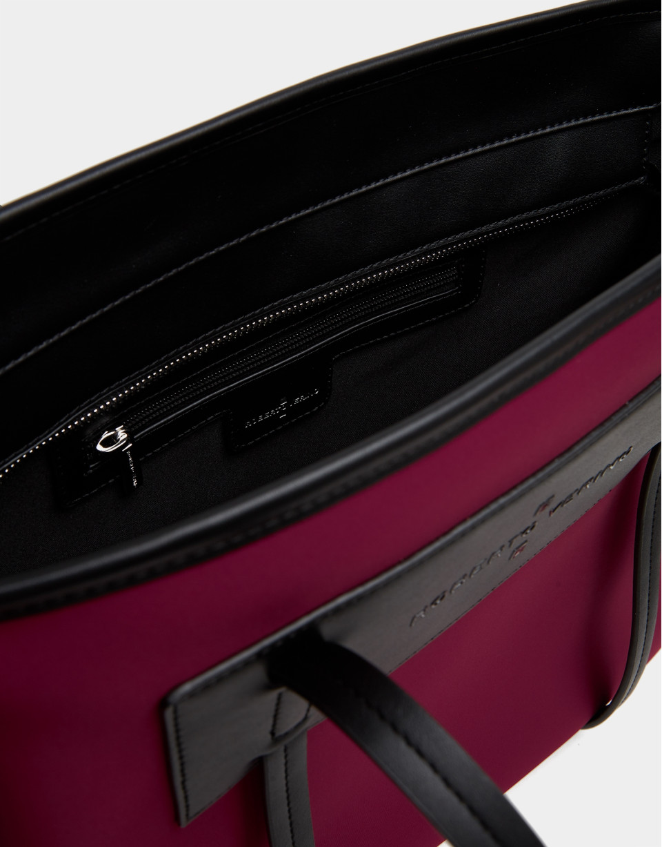 Aubergine neoprene Maxi Nora shopping bag | Roberto Verino