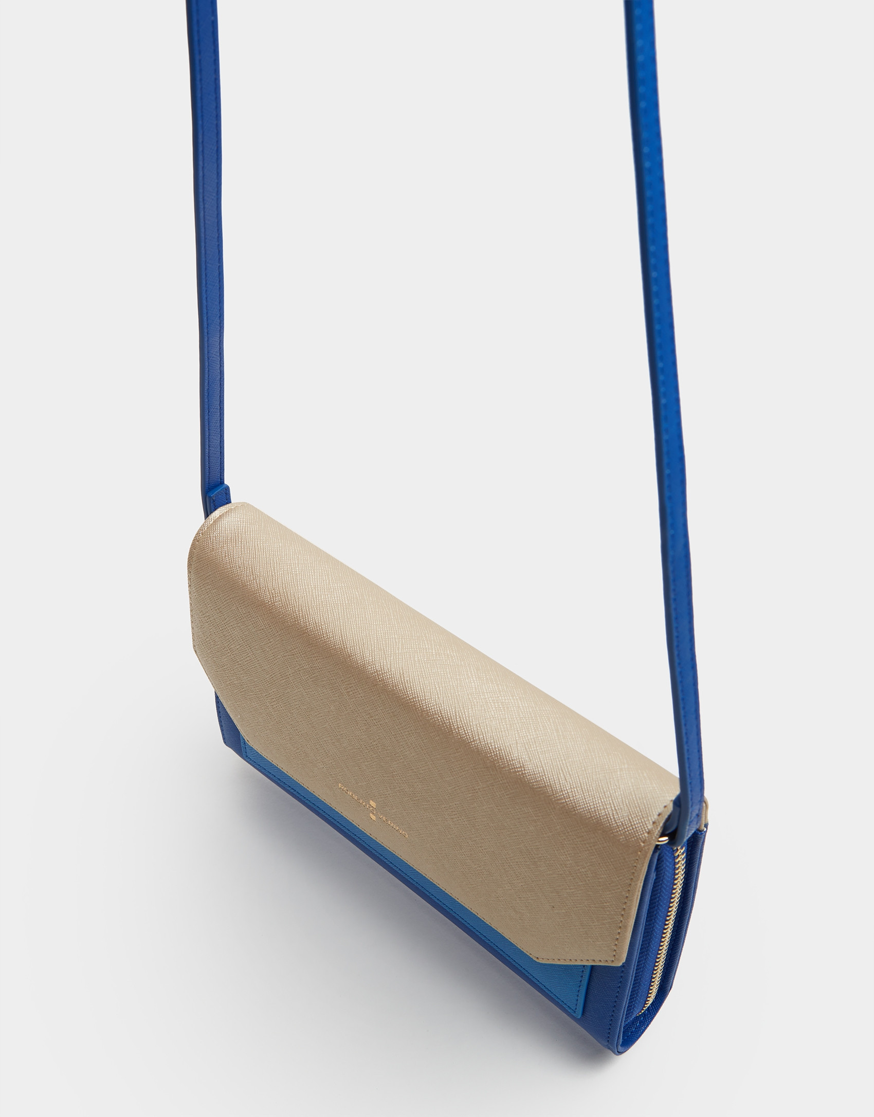 Blue and beige leather Valeria shoulder bag | Roberto Verino