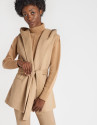 Beige quilted coat with vest inside - OI20 - % | Roberto Verino