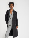 Black double-faced wool coat - OI20 - % | Roberto Verino
