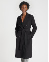 Black double-faced wool coat - OI20 - % | Roberto Verino