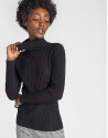 Black sweater with ribbing - OI20 - % - SS2021 | Roberto Verino
