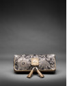 Gold leather baroque brocade Martina Bag