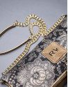 Gold leather baroque brocade Martina Bag