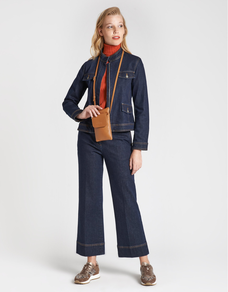 Brick red sweater with ribbing - OI20 - % | Roberto Verino