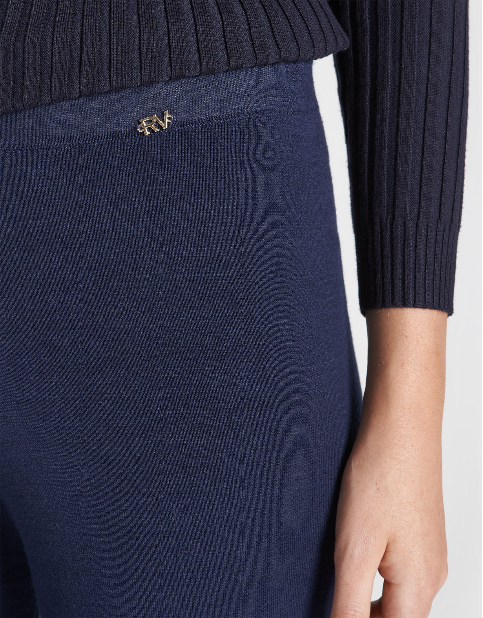 Pantalón ancho punto azul marino