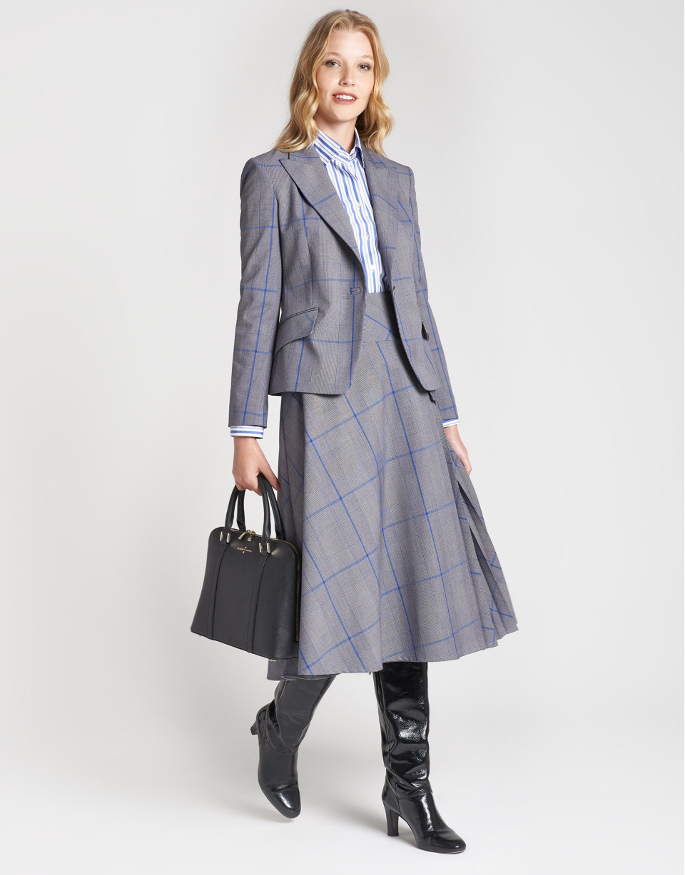Americana cuadro gales gris/azul - Mujer | Roberto Verino