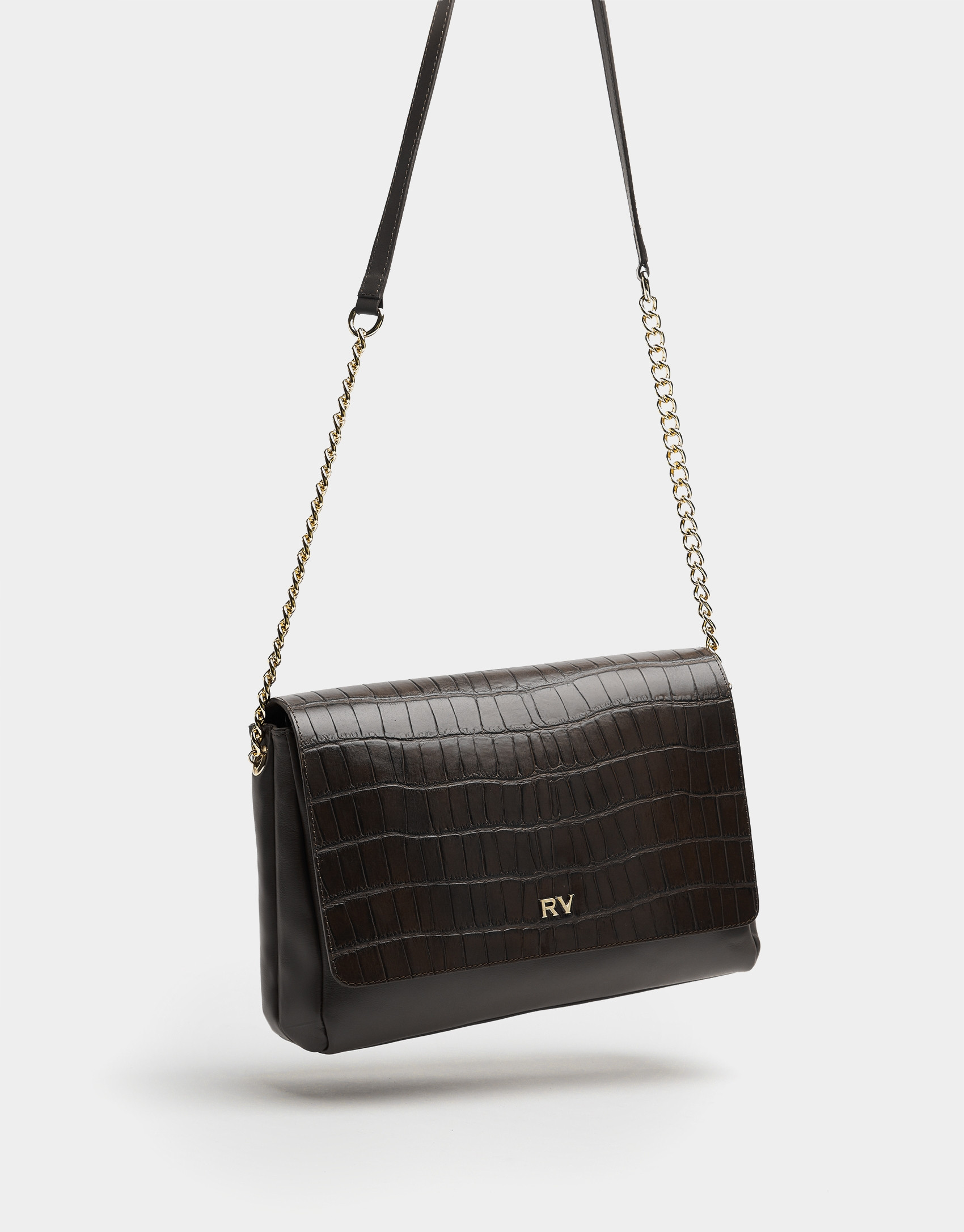 Bolso bandolera Valentina midi marrón