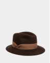 Brown felt fedora hat