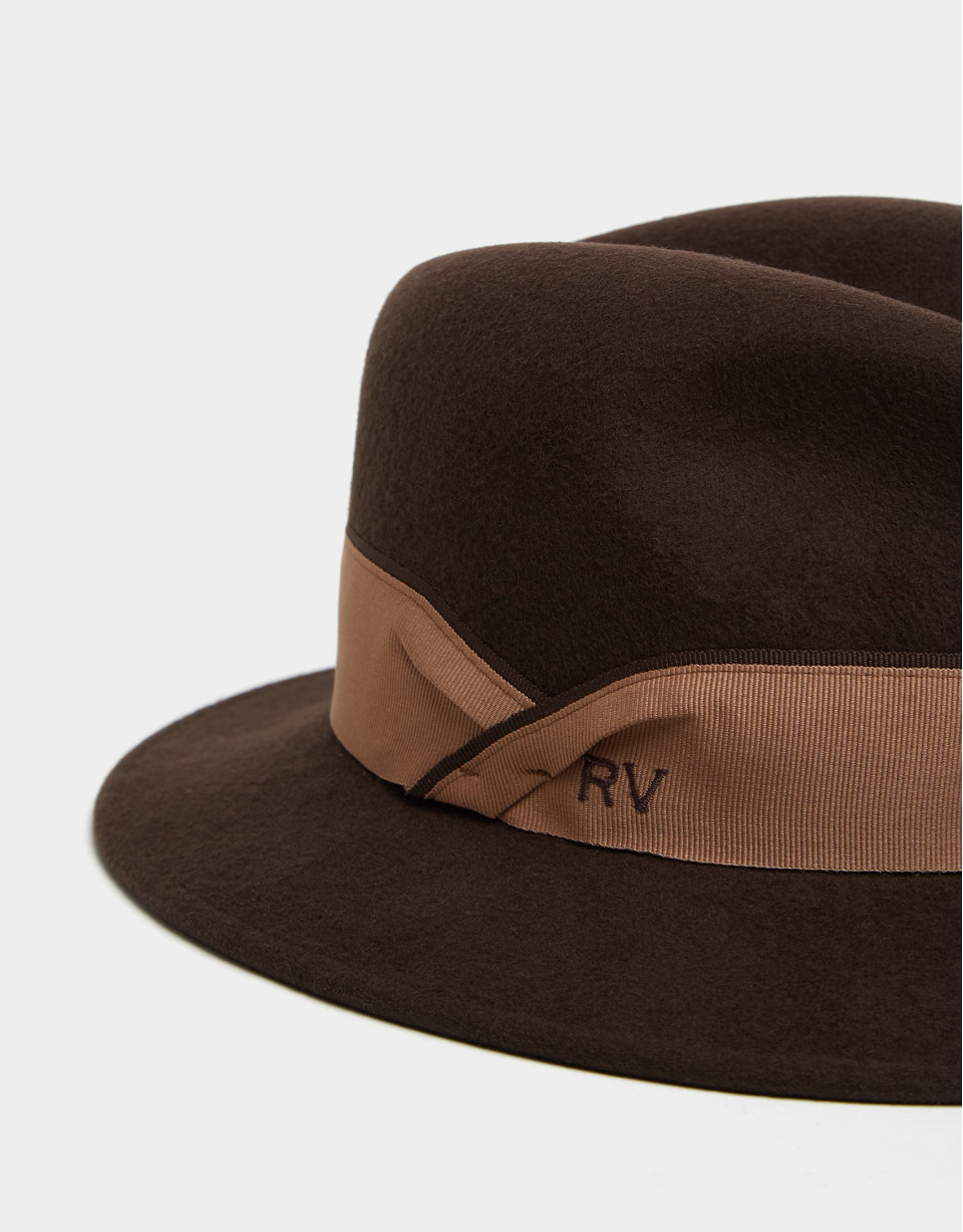Sombrero fedora en fieltro marrón