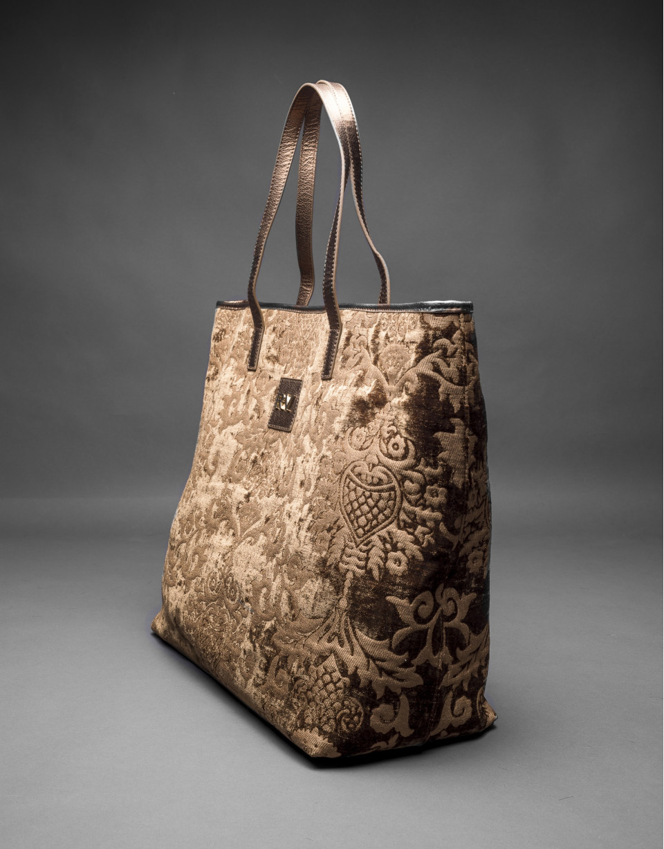 Bolso Africa Tap en tejido jaquard barroco bronce