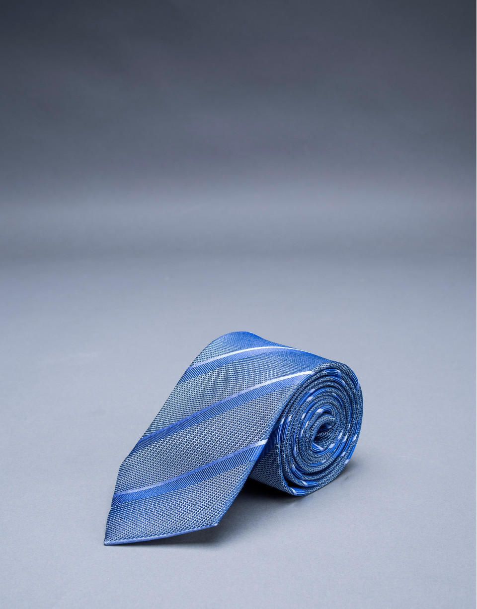 Corbata multirayas gris azul