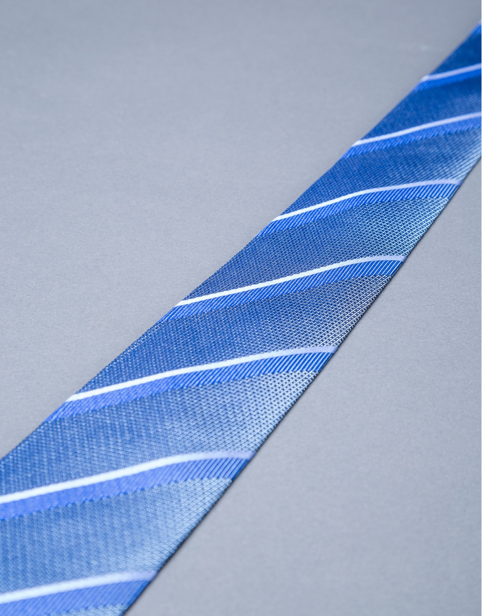 Gray - blue striped tie 