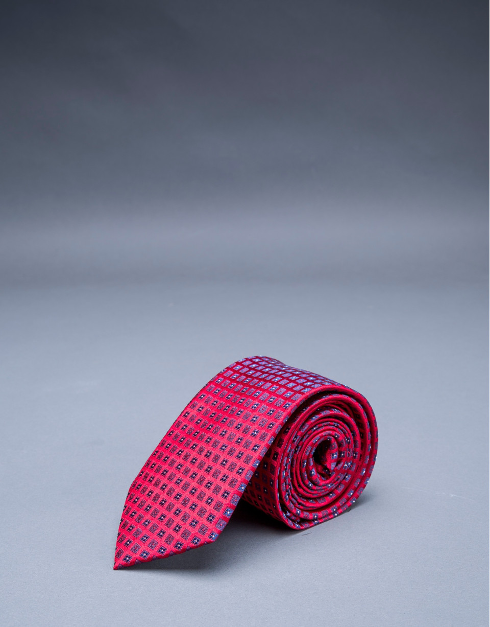 Red - blue motif tie 